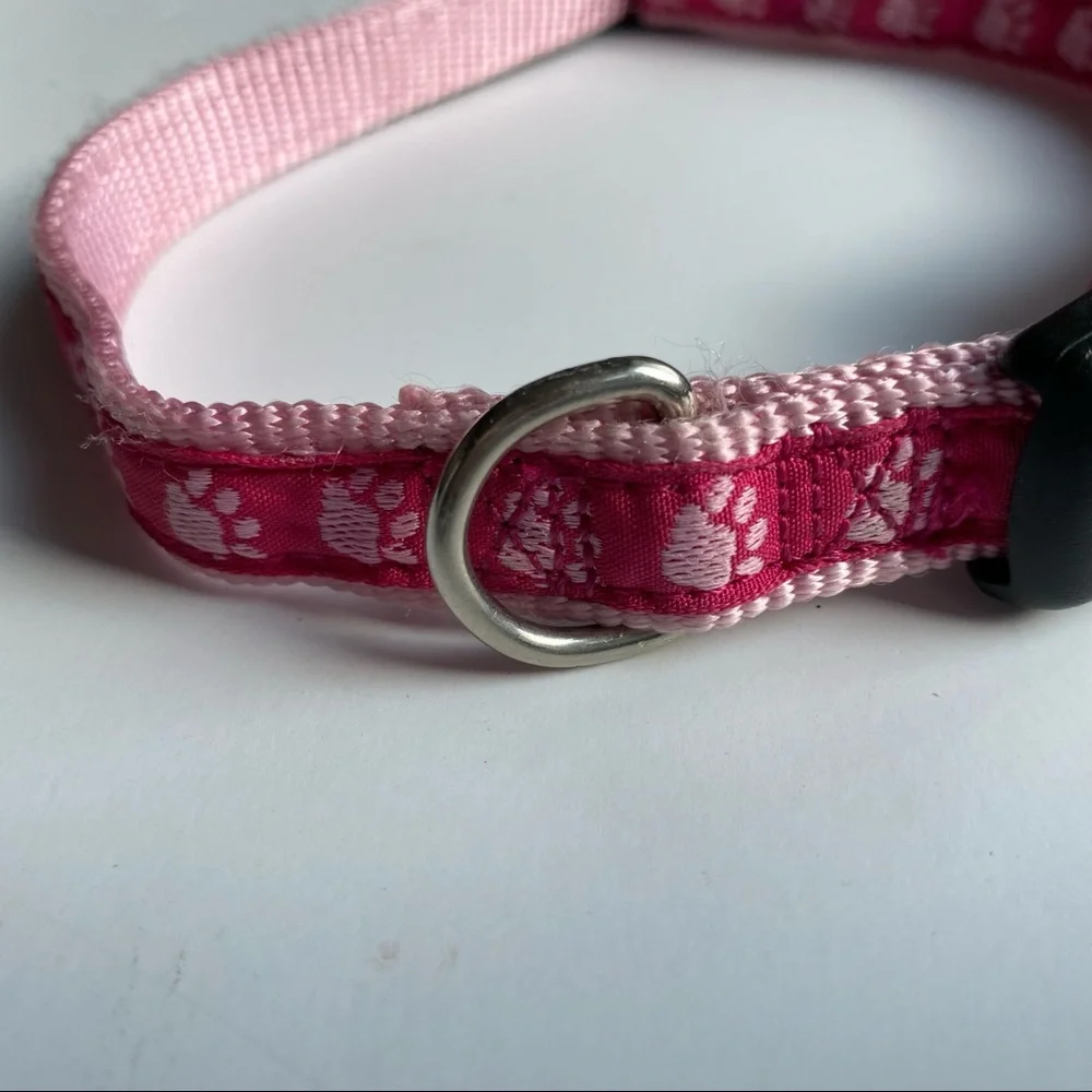 Dog Collar Pink Paws adjustable size 14” to 20” X 5/8” Guardian Gear puppy girl